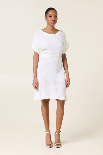 CLOUD DANCER COTTON DRESS WITH BELT