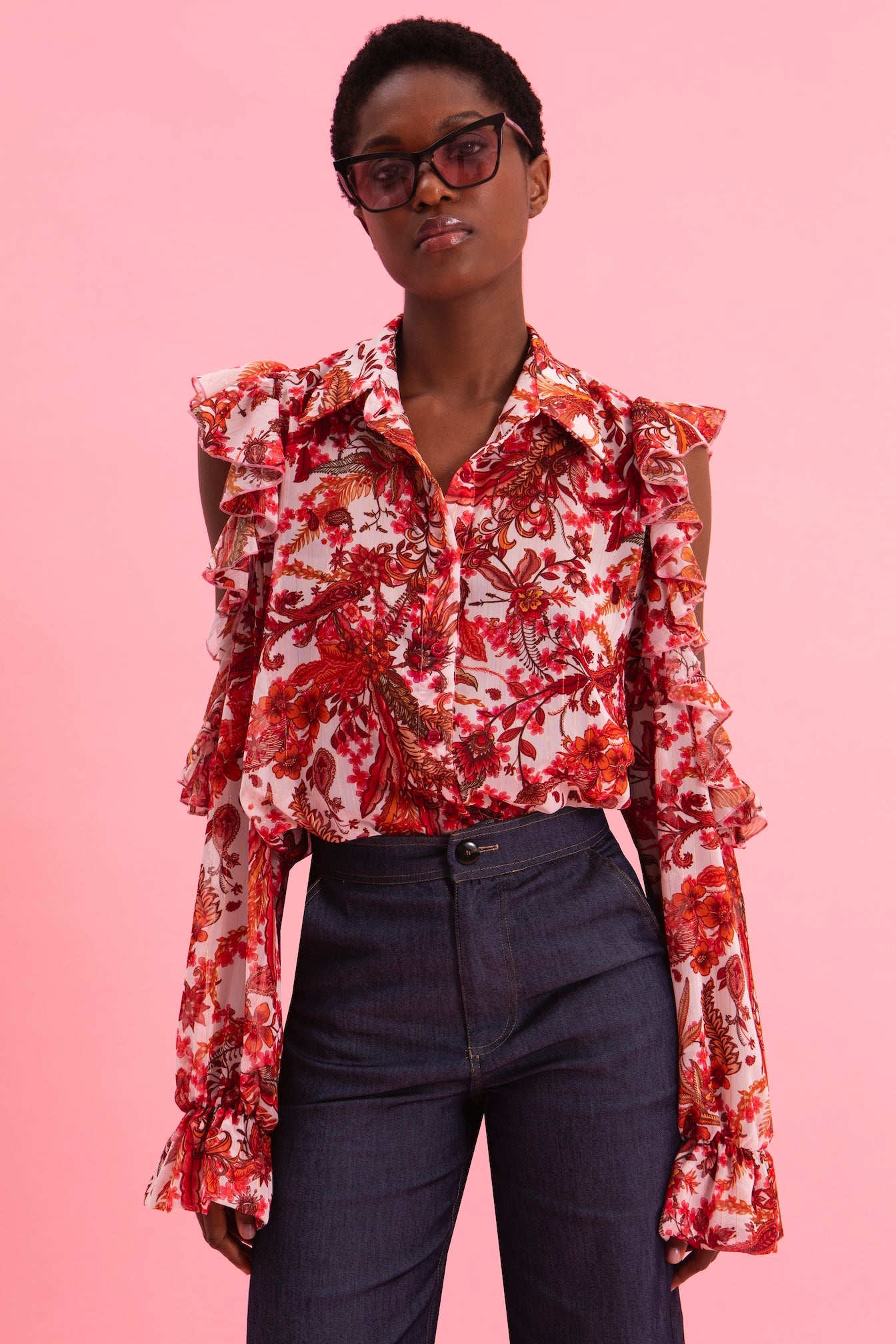 RUSTIC ROMANCE SHIRT WITH GOLD DETAILS