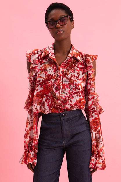 RUSTIC ROMANCE SHIRT WITH GOLD DETAILS