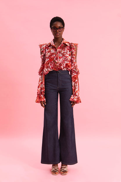 RUSTIC ROMANCE SHIRT WITH GOLD DETAILS