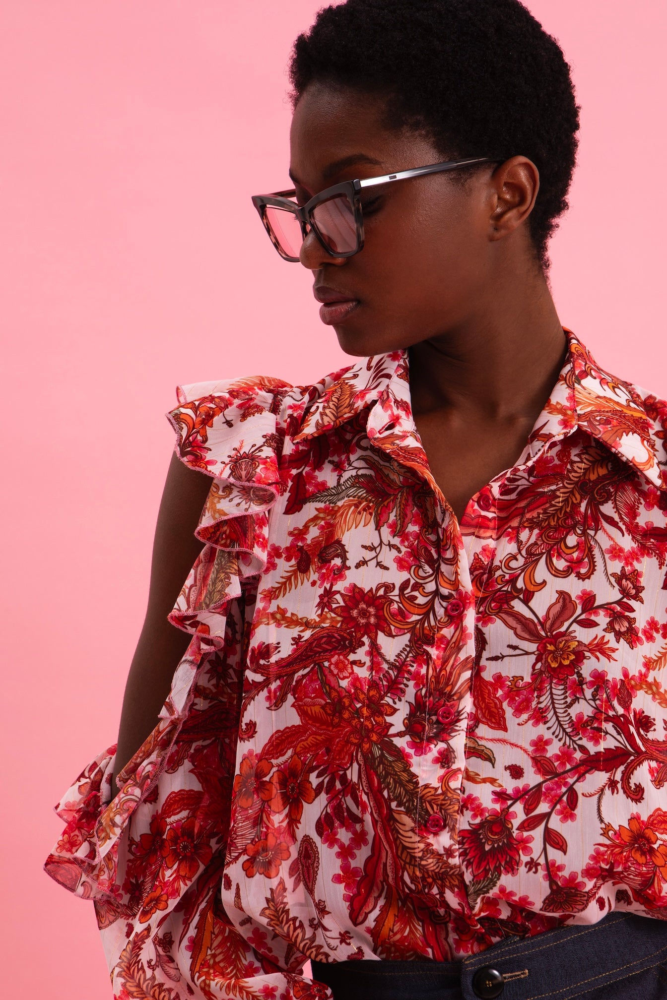RUSTIC ROMANCE SHIRT WITH GOLD DETAILS