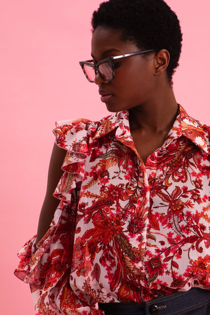 RUSTIC ROMANCE SHIRT WITH GOLD DETAILS