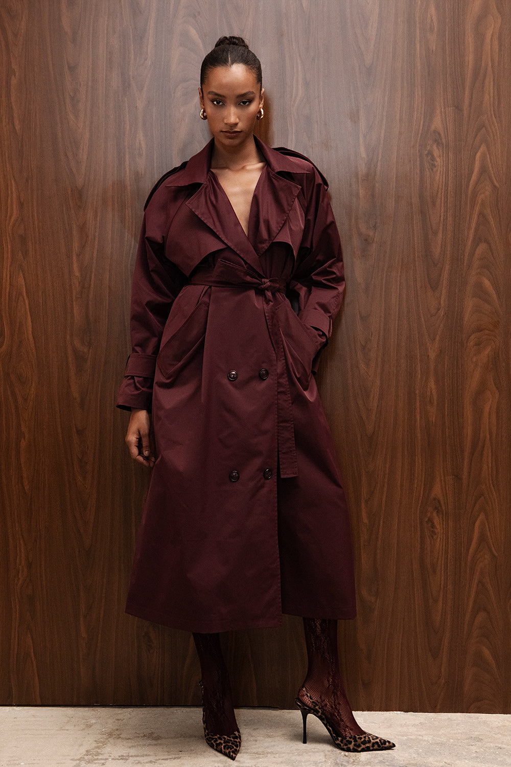 BURGUNDY TRENCH COAT