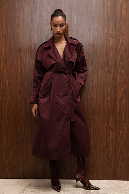 BURGUNDY TRENCH COAT