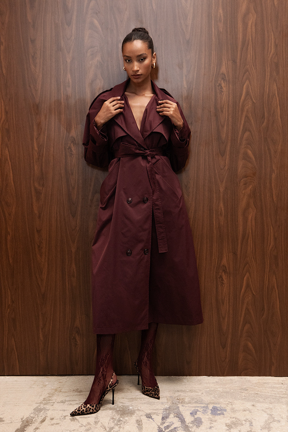 BURGUNDY TRENCH COAT
