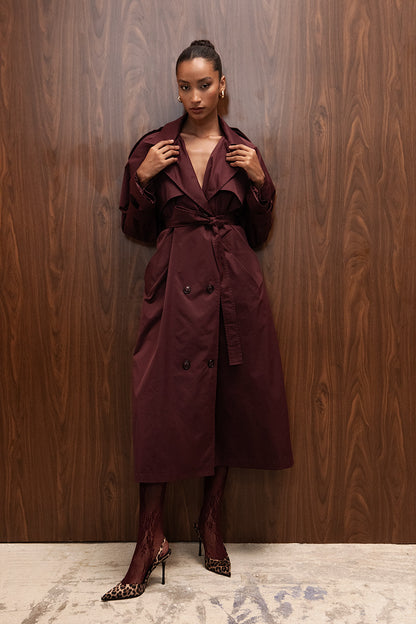 BURGUNDY TRENCH COAT