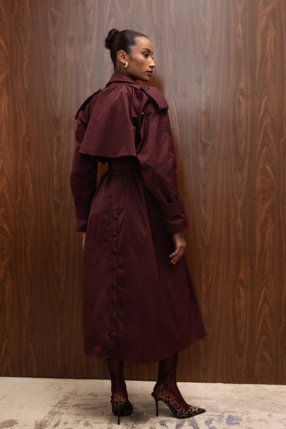 BURGUNDY TRENCH COAT