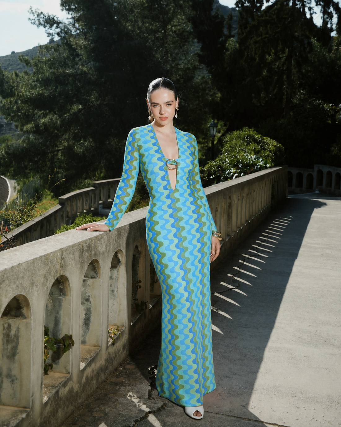 BLUE WAVES MAXI DRESS