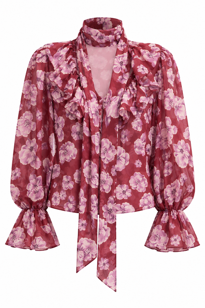 ROSALIE FLORAL RUFFLE BLOUSE
