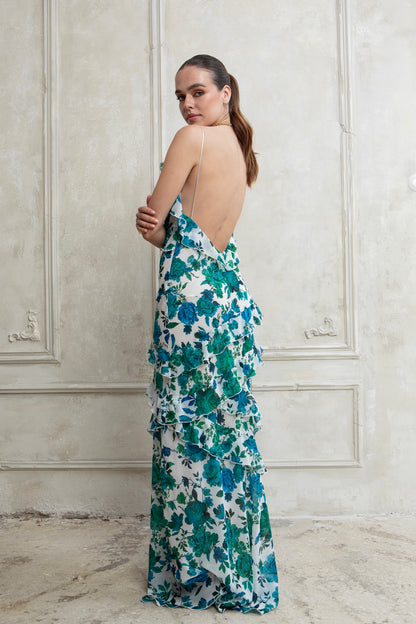 VERDELLE MAXI DRESS WITH RUFFLES