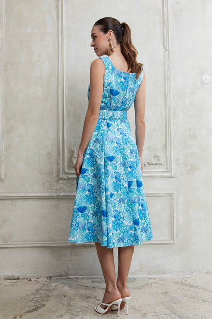 LAGUNA MIDI DRESS WITH BELT