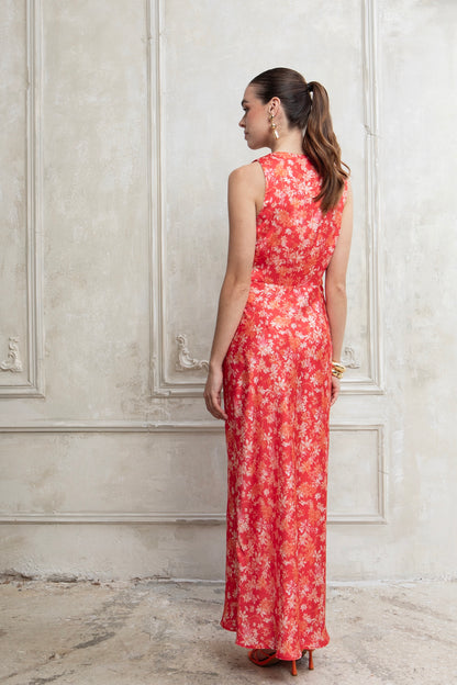 CORALIA MIDI SATIN DRESS