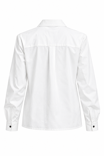 WHITE TIE NECK SHIRT