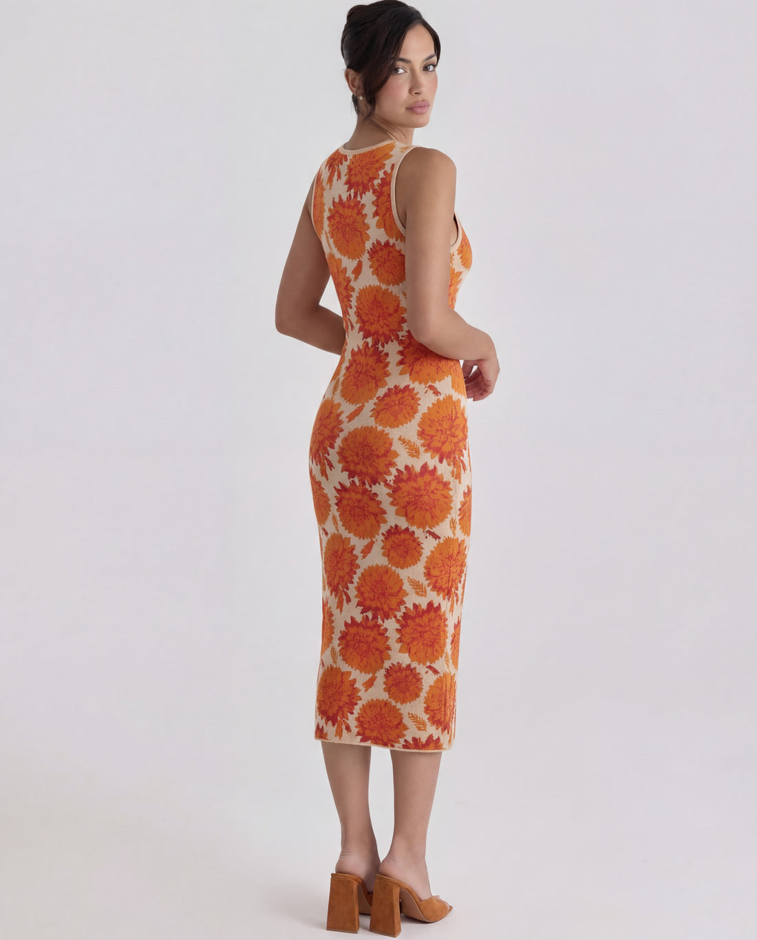 JADE KNITTED JACQUARD MIDI DRESS