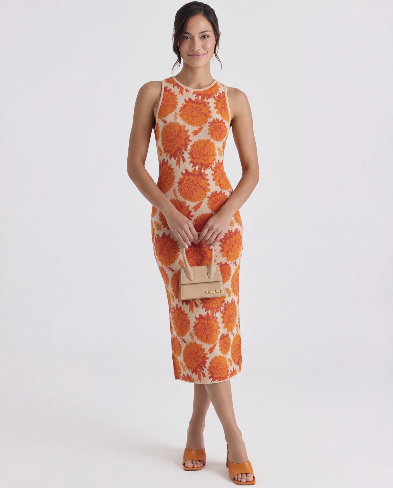 JADE KNITTED JACQUARD MIDI DRESS