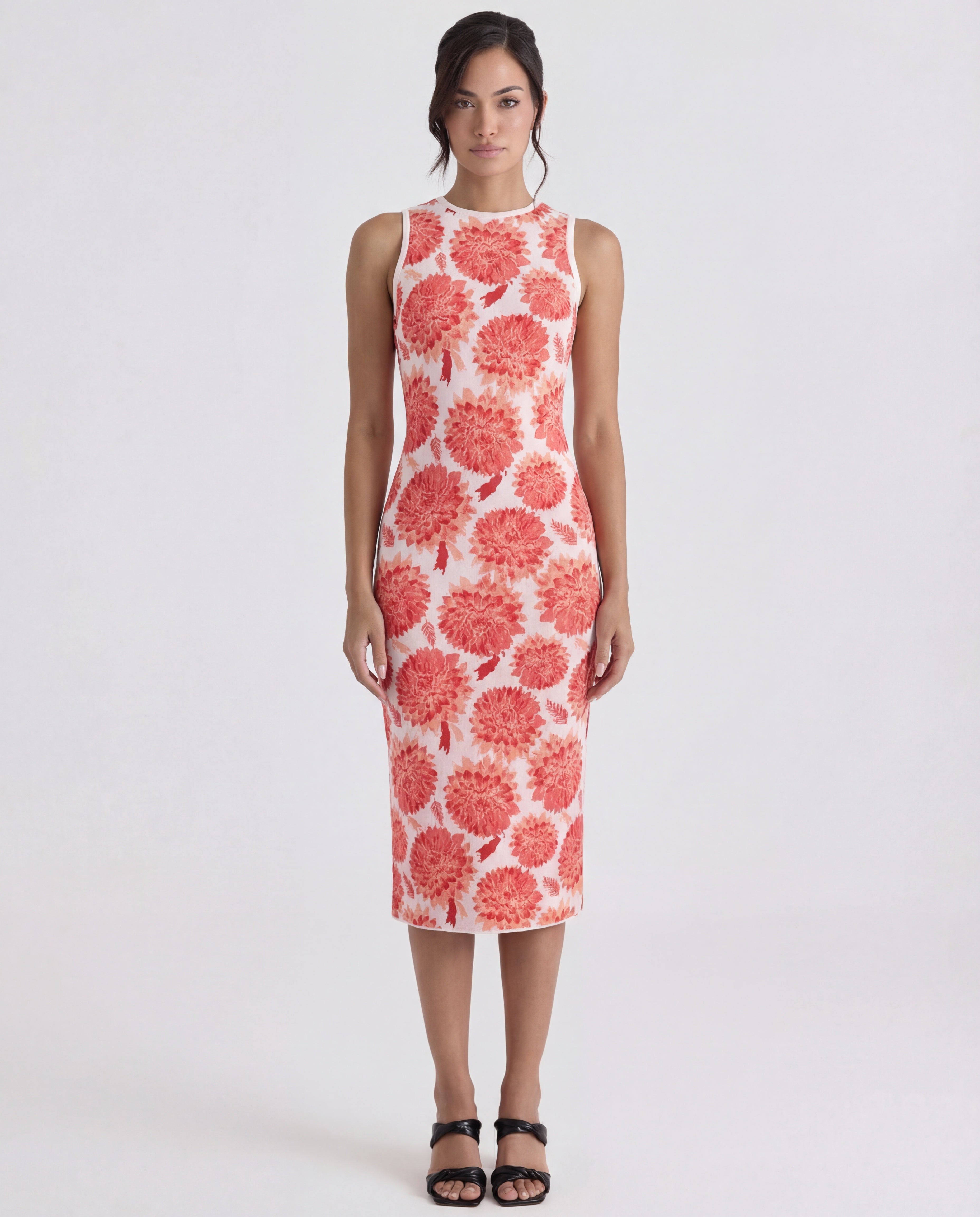 CECILIA MIDI KNITTED JACQUARD DRESS