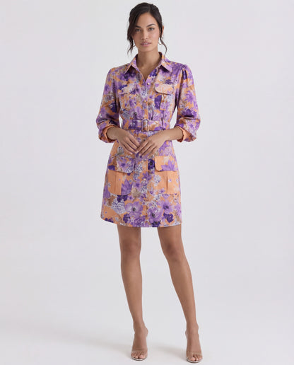 AZALEA MINI LINEN DRESS WITH BELT